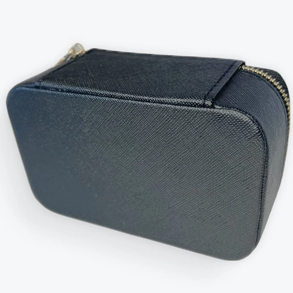 NWT COSMIYA Small Black Jewelry Box with Zipper Closure Perfect for Travel